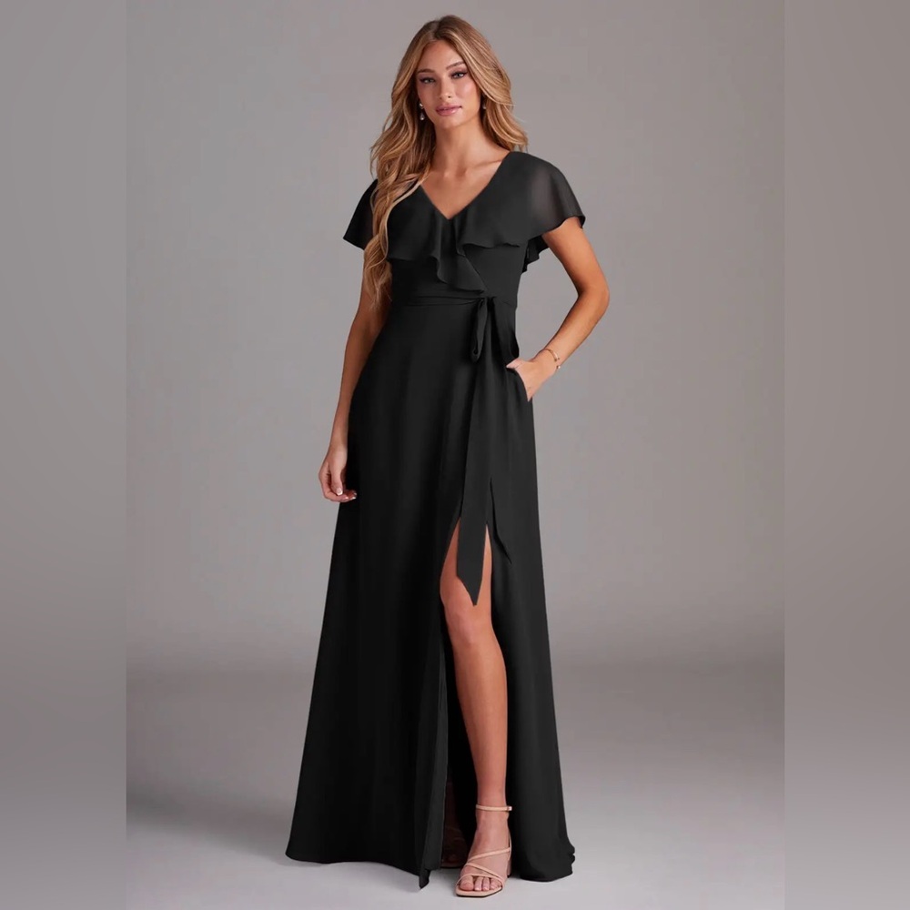 Azazie Black Bridesmaid Dress, worn one time and no alterations were done!